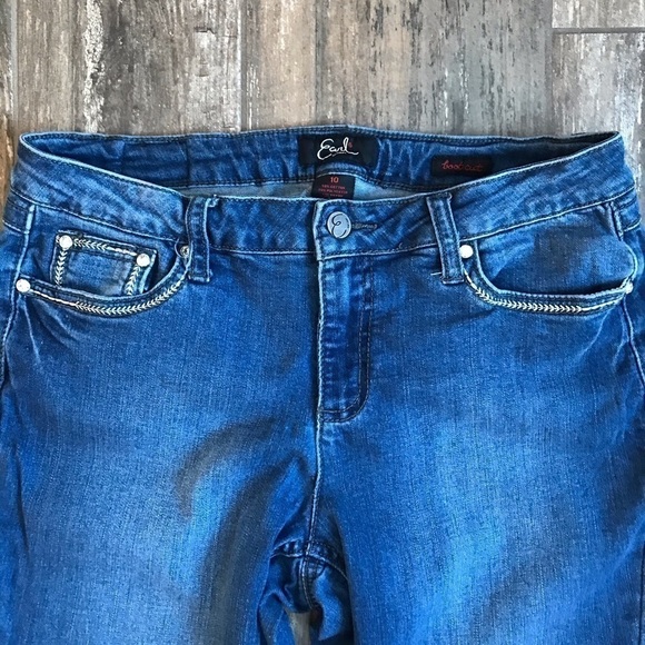 Earl Jeans Bling Back Flap Pocket Stretch Denim Bootcut Jeans Size 10 - Picture 5 of 10